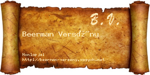 Beerman Versény névjegykártya